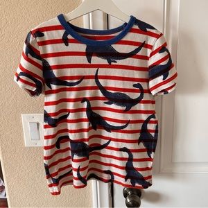 Mini Boden Red White Striped Short-Sleeved Tee Size 7-8